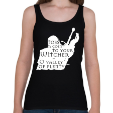 PRINTFASHION Witcher - Toss a coin... - Női atléta - Fekete női trikó