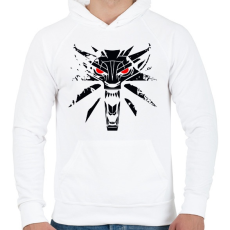 PRINTFASHION Witcher - Vaják - Férfi kapucnis pulóver - Fehér
