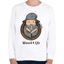 PRINTFASHION Wizard 4life - Gyerek pulóver - Fehér gyerek pulóver, kardigán