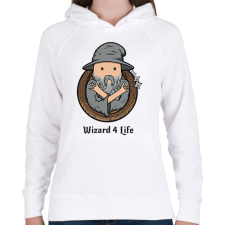 PRINTFASHION Wizard 4life - Női kapucnis pulóver - Fehér női pulóver, kardigán