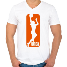 PRINTFASHION WNBA - Férfi V-nyakú póló - Fehér férfi póló