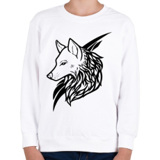 PRINTFASHION Wolf Black - Gyerek pulóver - Fehér