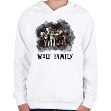 PRINTFASHION wolf family - Gyerek kapucnis pulóver - Fehér gyerek pulóver, kardigán