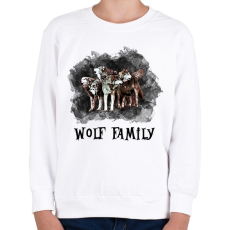 PRINTFASHION wolf family - Gyerek pulóver - Fehér