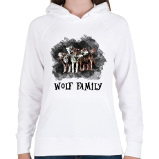 PRINTFASHION wolf family - Női kapucnis pulóver - Fehér