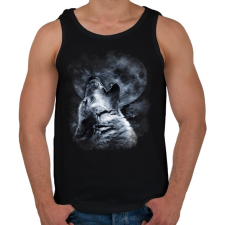 PRINTFASHION wolf - Férfi atléta - Fekete atléta, trikó