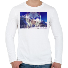 PRINTFASHION wolf - Férfi hosszú ujjú póló - Fehér férfi póló