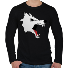 PRINTFASHION Wolf - Férfi hosszú ujjú póló - Fekete férfi póló