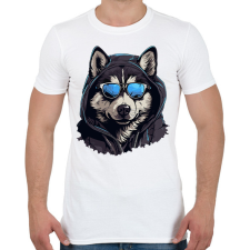 PRINTFASHION Wolf - Férfi póló - Fehér férfi póló