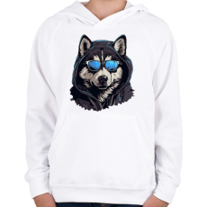 PRINTFASHION Wolf - Gyerek kapucnis pulóver - Fehér