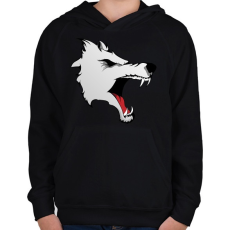PRINTFASHION Wolf - Gyerek kapucnis pulóver - Fekete
