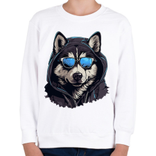 PRINTFASHION Wolf - Gyerek pulóver - Fehér gyerek pulóver, kardigán
