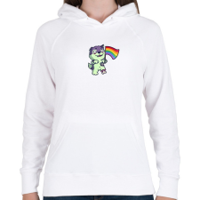 PRINTFASHION wolf-lmbt - Női kapucnis pulóver - Fehér női pulóver, kardigán