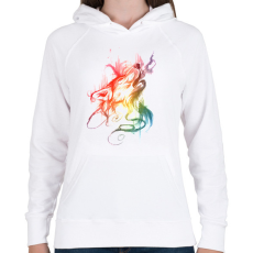 PRINTFASHION wolf - Női kapucnis pulóver - Fehér