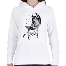 PRINTFASHION wolf - Női kapucnis pulóver - Fehér női pulóver, kardigán