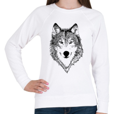 PRINTFASHION Wolf - Női pulóver - Fehér női pulóver, kardigán