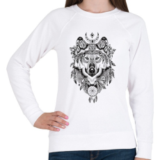 PRINTFASHION Wolf Tattoo drawing - Női pulóver - Fehér