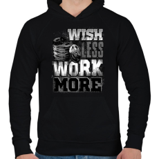 PRINTFASHION WORK MORE - Férfi kapucnis pulóver - Fekete