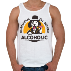 PRINTFASHION Workaholic - Alcoholic - Férfi atléta - Fehér