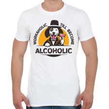 PRINTFASHION Workaholic - Alcoholic - Férfi póló - Fehér férfi póló