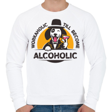 PRINTFASHION Workaholic - Alcoholic - Férfi pulóver - Fehér férfi pulóver, kardigán