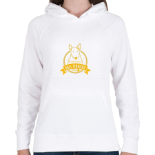 PRINTFASHION working bull terriers logo orange - Női kapucnis pulóver - Fehér női pulóver, kardigán