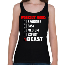 PRINTFASHION Workout mode: BEAST - Női atléta - Fekete női trikó