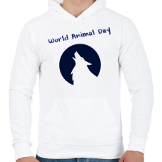 PRINTFASHION world animal day - Férfi kapucnis pulóver - Fehér