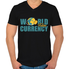 PRINTFASHION World-future-currency - Férfi V-nyakú póló - Fekete férfi póló