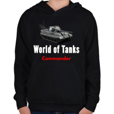 PRINTFASHION world of tanks commander - Gyerek kapucnis pulóver - Fekete gyerek pulóver, kardigán