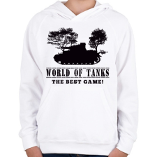 PRINTFASHION WORLD OF TANKS - Gyerek kapucnis pulóver - Fehér gyerek pulóver, kardigán