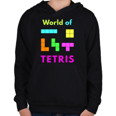 PRINTFASHION WORLD OF TETRIS - Gyerek kapucnis pulóver - Fekete