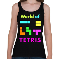 PRINTFASHION WORLD OF TETRIS - Női atléta - Fekete női trikó
