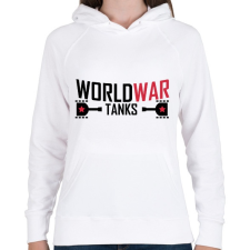PRINTFASHION World war tank - Női kapucnis pulóver - Fehér női pulóver, kardigán