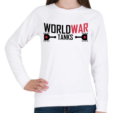 PRINTFASHION World war tank - Női pulóver - Fehér női pulóver, kardigán