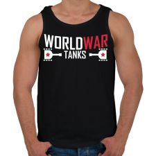 PRINTFASHION World War Tanks - Férfi atléta - Fekete atléta, trikó