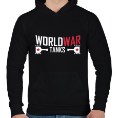 PRINTFASHION World War Tanks - Férfi kapucnis pulóver - Fekete
