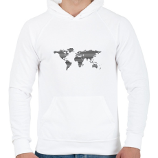 PRINTFASHION Worldmap  - Férfi kapucnis pulóver - Fehér