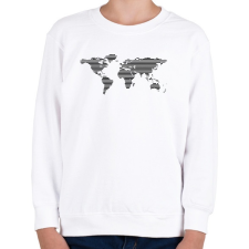 PRINTFASHION Worldmap - Gyerek pulóver - Fehér gyerek pulóver, kardigán
