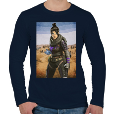PRINTFASHION Wraith - Apex Legends - Férfi hosszú ujjú póló - Sötétkék