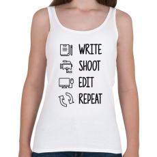 PRINTFASHION Write, shoot, edit, repeat - Női atléta - Fehér