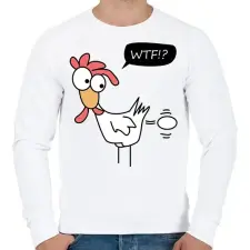 PRINTFASHION WTF chicken - Férfi pulóver - Fehér férfi pulóver, kardigán