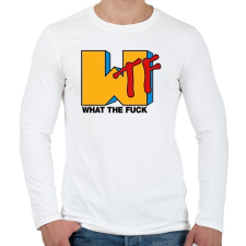 PRINTFASHION WTF - Férfi hosszú ujjú póló - Fehér férfi póló