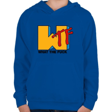 PRINTFASHION WTF - Gyerek kapucnis pulóver - Királykék gyerek pulóver, kardigán