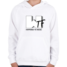 PRINTFASHION Wtf hapenned with music - parody - Gyerek kapucnis pulóver - Fehér