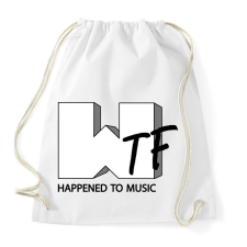 PRINTFASHION Wtf hapenned with music - parody - Sportzsák, Tornazsák - Fehér tornazsák