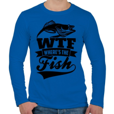 PRINTFASHION WTF horgász - Férfi hosszú ujjú póló - Királykék