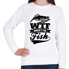 PRINTFASHION WTF horgász - Női pulóver - Fehér női pulóver, kardigán