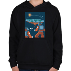 PRINTFASHION WTF - lapos föld - Gyerek kapucnis pulóver - Fekete