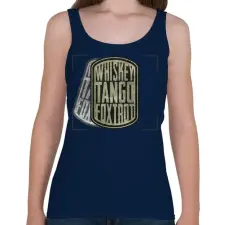 PRINTFASHION WTF - Női atléta - Sötétkék női trikó